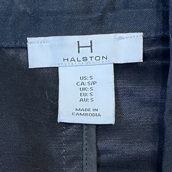 H By Halston Women's Blazer S Navy Blue Linen Blend Jacket Capsule Minimalist - Picture 6 of 7